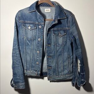 Hudson Blue Denim Jean Distressed Jacket - S - 98% Cotton